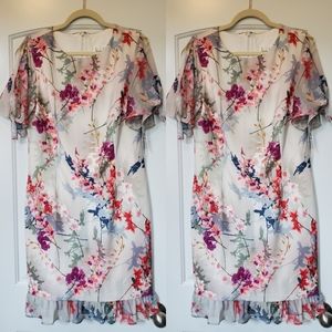 🥂Nicole Miller Split Sleeve Floral Dress